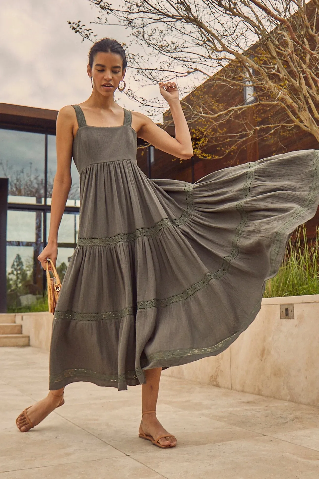 Daniela Dress | Palm Leaf sold by Belletique product image thumbnail 3