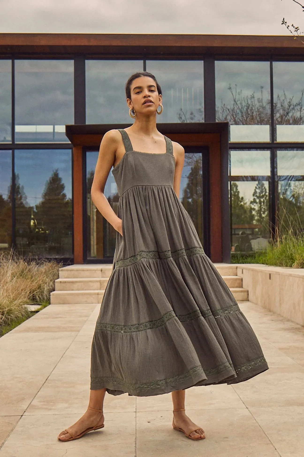 Daniela Dress | Palm Leaf sold by Belletique