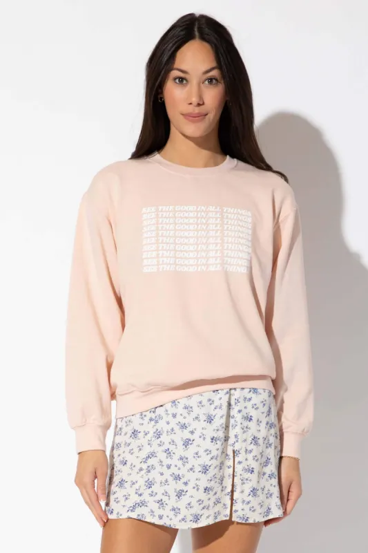 See The Good In All Things Sweatshirt | Blush sold by Belletique