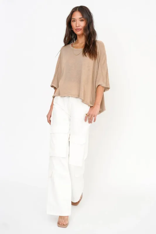 Carrie Textured Tee sold by Belletique