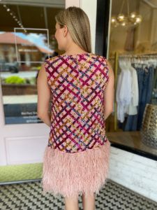 Light Pink Diamond Feather Dress sold by Belletique