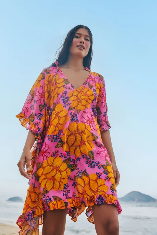 Pink Flowers Garden Cover Up sold by Belletique