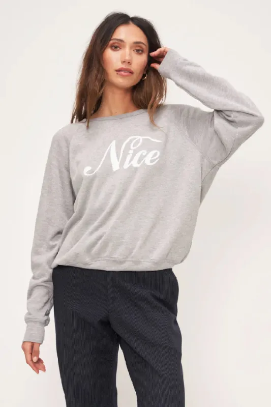 Naughty/Nice Reversible Sweatshirt | Heather Grey sold by Belletique