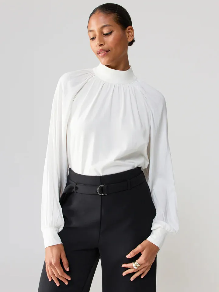 Sateen Mixed Media Top | Milk sold by Belletique