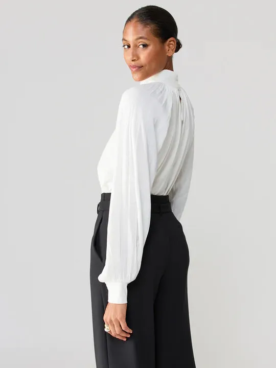 Sateen Mixed Media Top | Milk sold by Belletique product image thumbnail 2