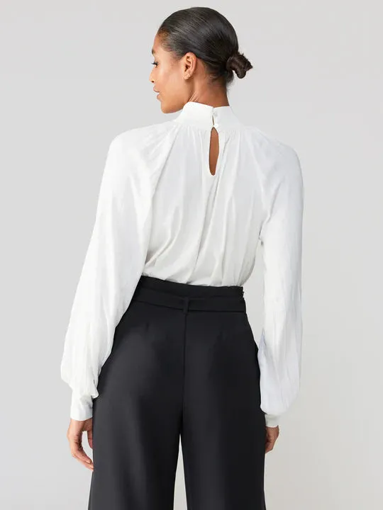 Sateen Mixed Media Top | Milk sold by Belletique product image thumbnail 3