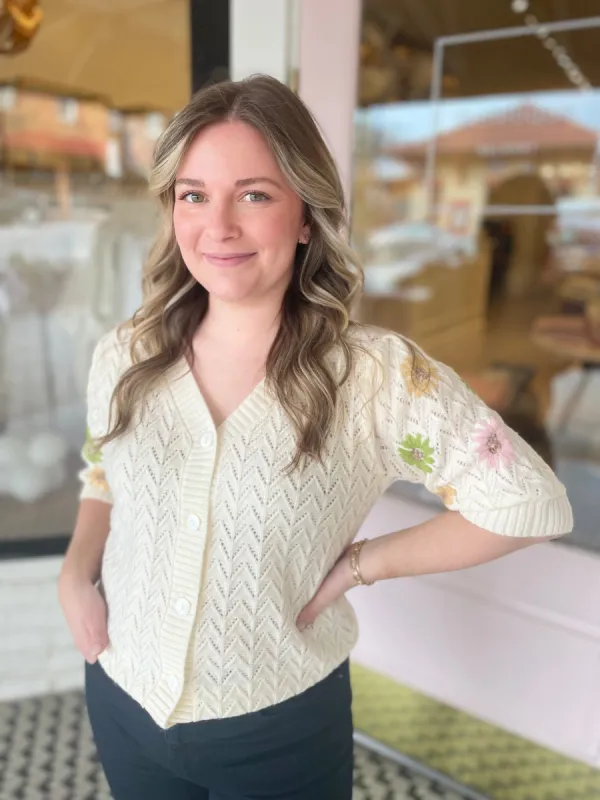 Emilie Cardigan | Creme sold by Belletique