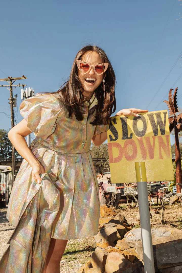 Gold Mini Sequin Collar Dress sold by Belletique