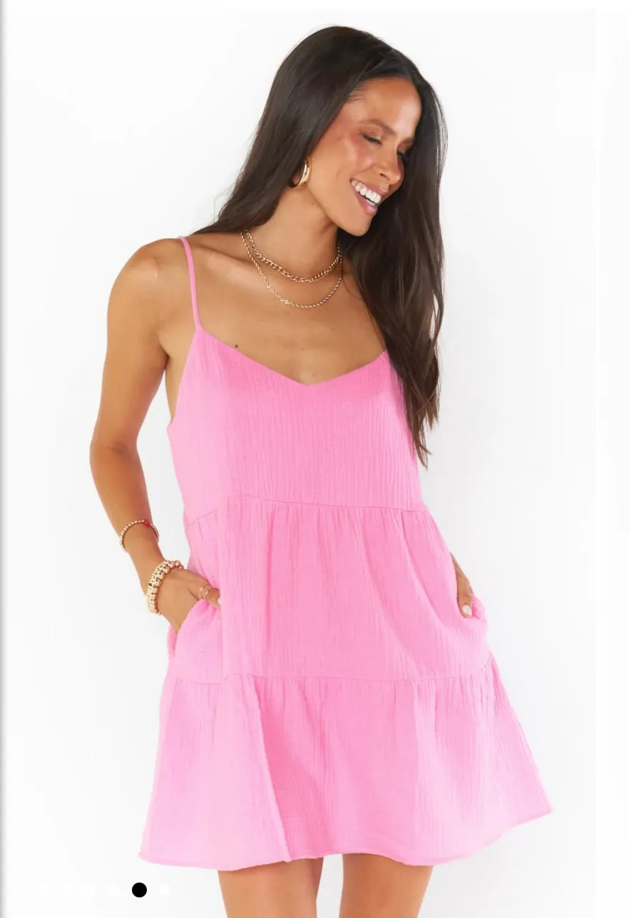 Caroline Mini Dress | Bubblegum Gauze sold by Belletique product image thumbnail 2