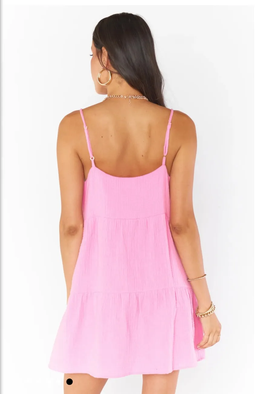 Caroline Mini Dress | Bubblegum Gauze sold by Belletique product image thumbnail 3
