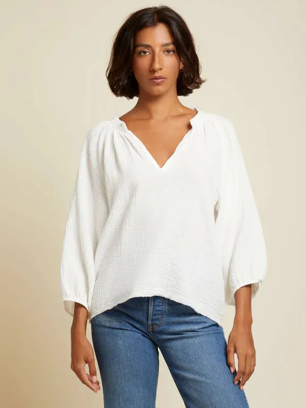 Mimi Blouse | White sold by Belletique product image thumbnail 3