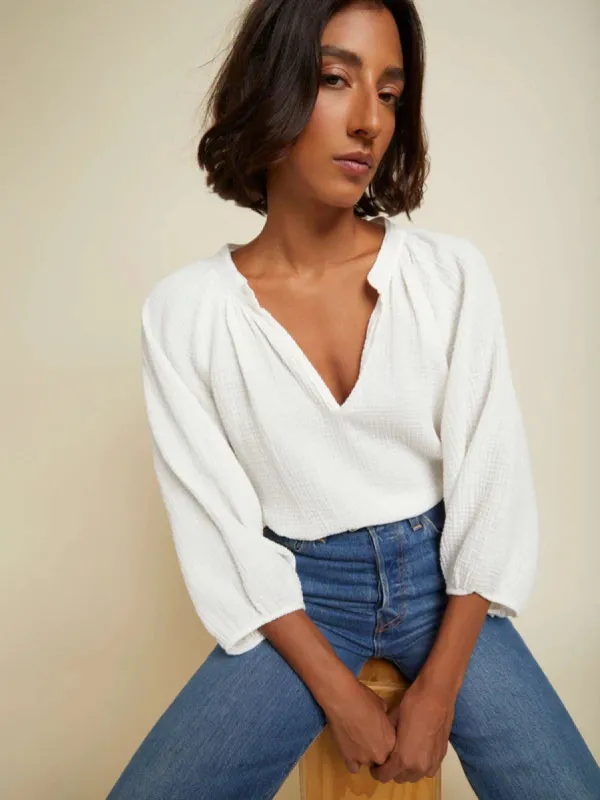 Mimi Blouse | White sold by Belletique