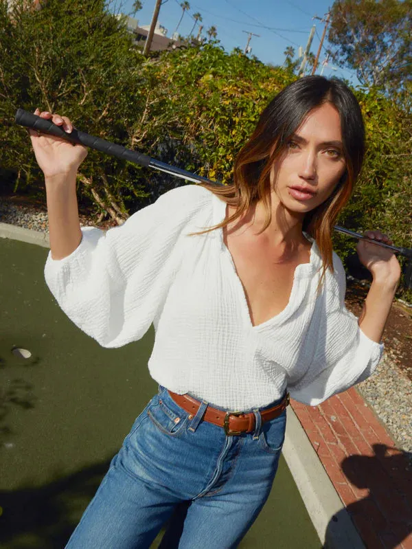 Mimi Blouse | White sold by Belletique product image thumbnail 2