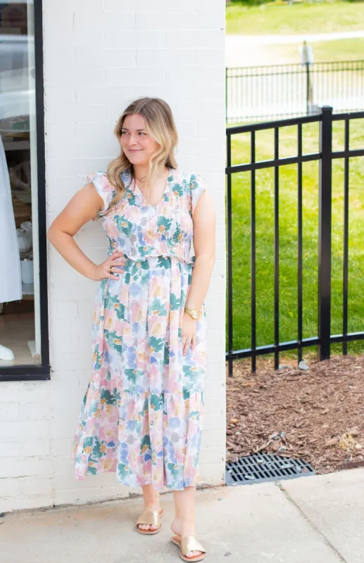 Floral Smocked Dress sold by Belletique