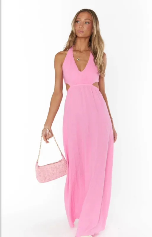 Marisol Maxi Dress | Bubblegum Gauze sold by Belletique