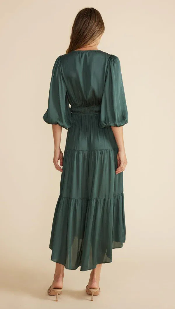 Anya Wrap Front Midi Dress | Emerald sold by Belletique product image thumbnail 3