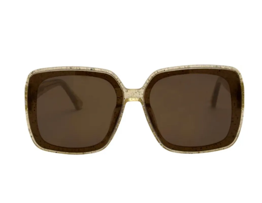Stella Sunglasses | Gold Glitter sold by Belletique