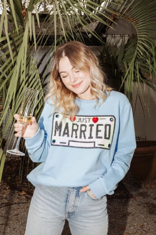 Just Married Sweatshirt sold by Belletique