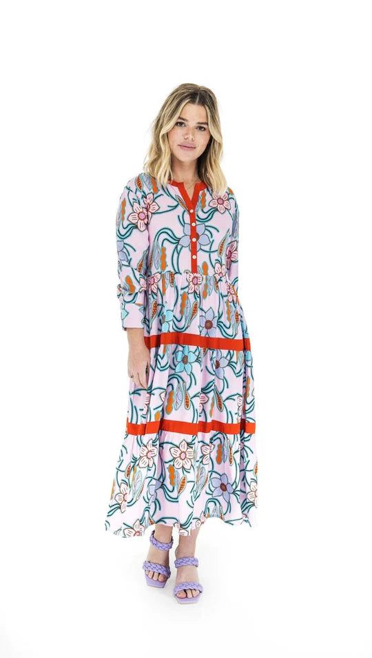 Monet Garden Tiered Maxi Dress sold by Belletique