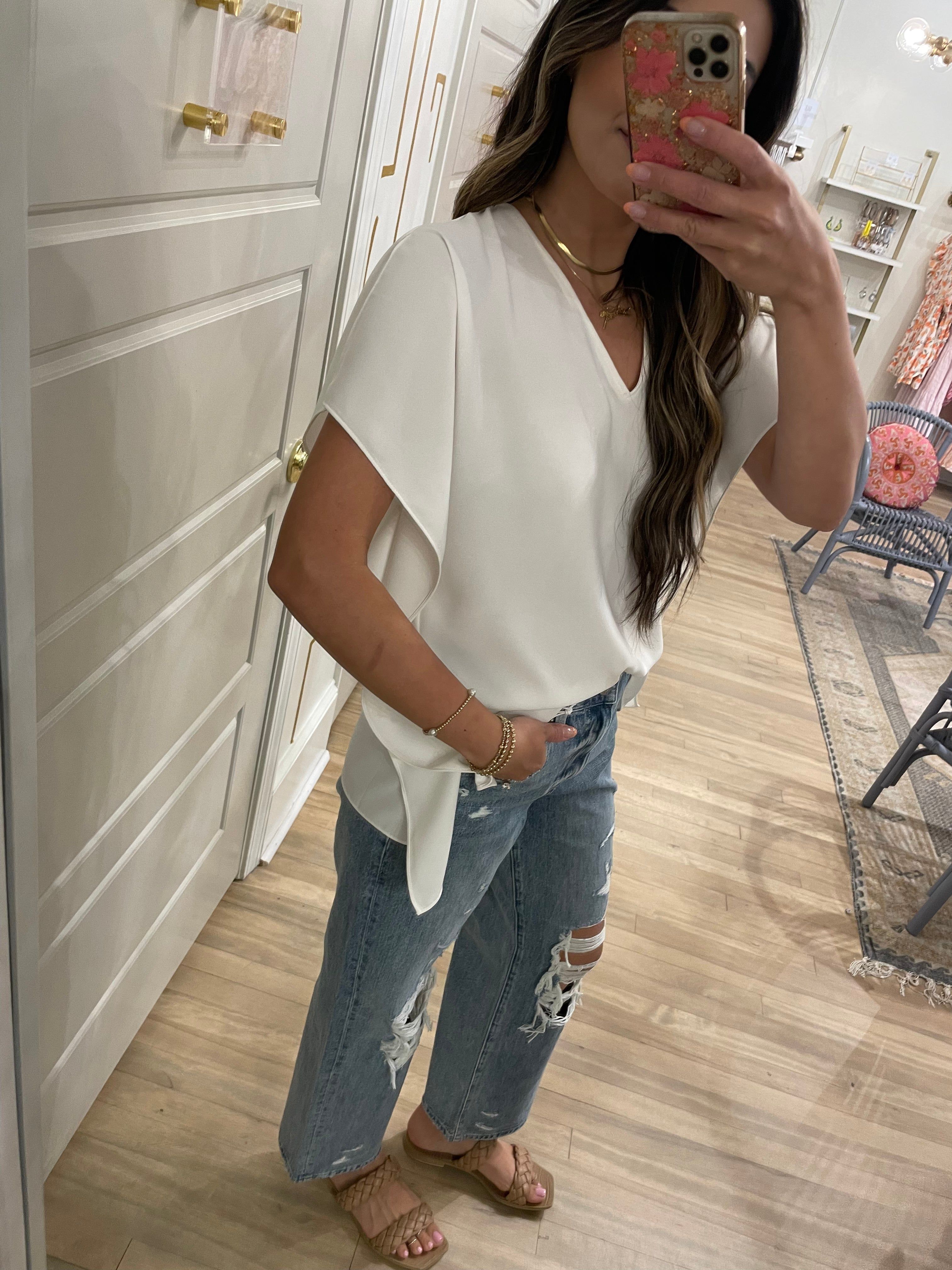 Victoria Blouse | Ivory sold by Belletique product image thumbnail 2