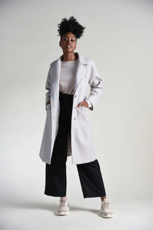 Belted Collar Coat | Beige sold by Belletique