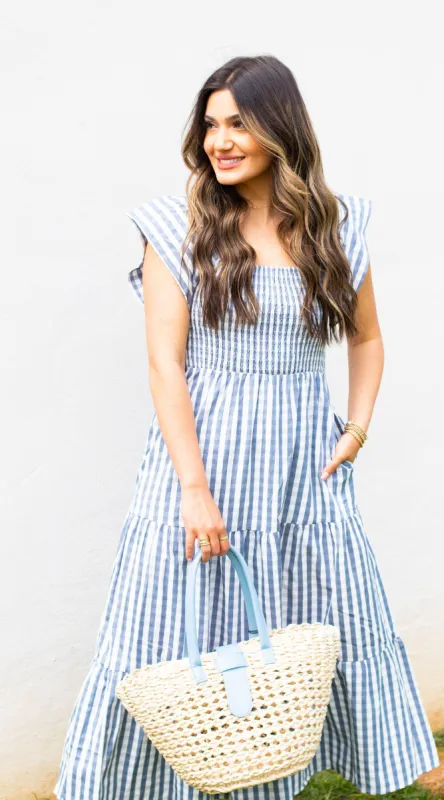 Brynn Dress | Blue Checker sold by Belletique