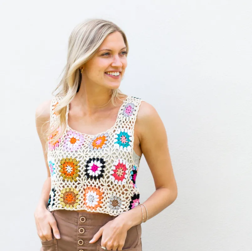 Crochet Tank sold by Belletique
