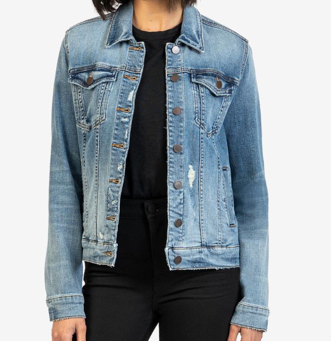 Jacqueline Boyfriend Jacket | Controlled Wash sold by Belletique