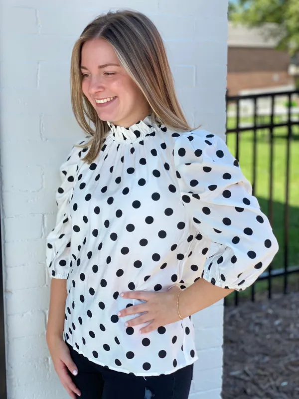 Polka Dot Blouse sold by Belletique