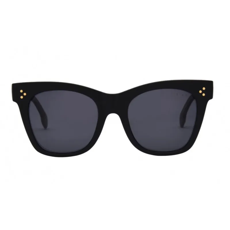 Stevie Sunglasses | Matt Black/Smoke Polarized sold by Belletique