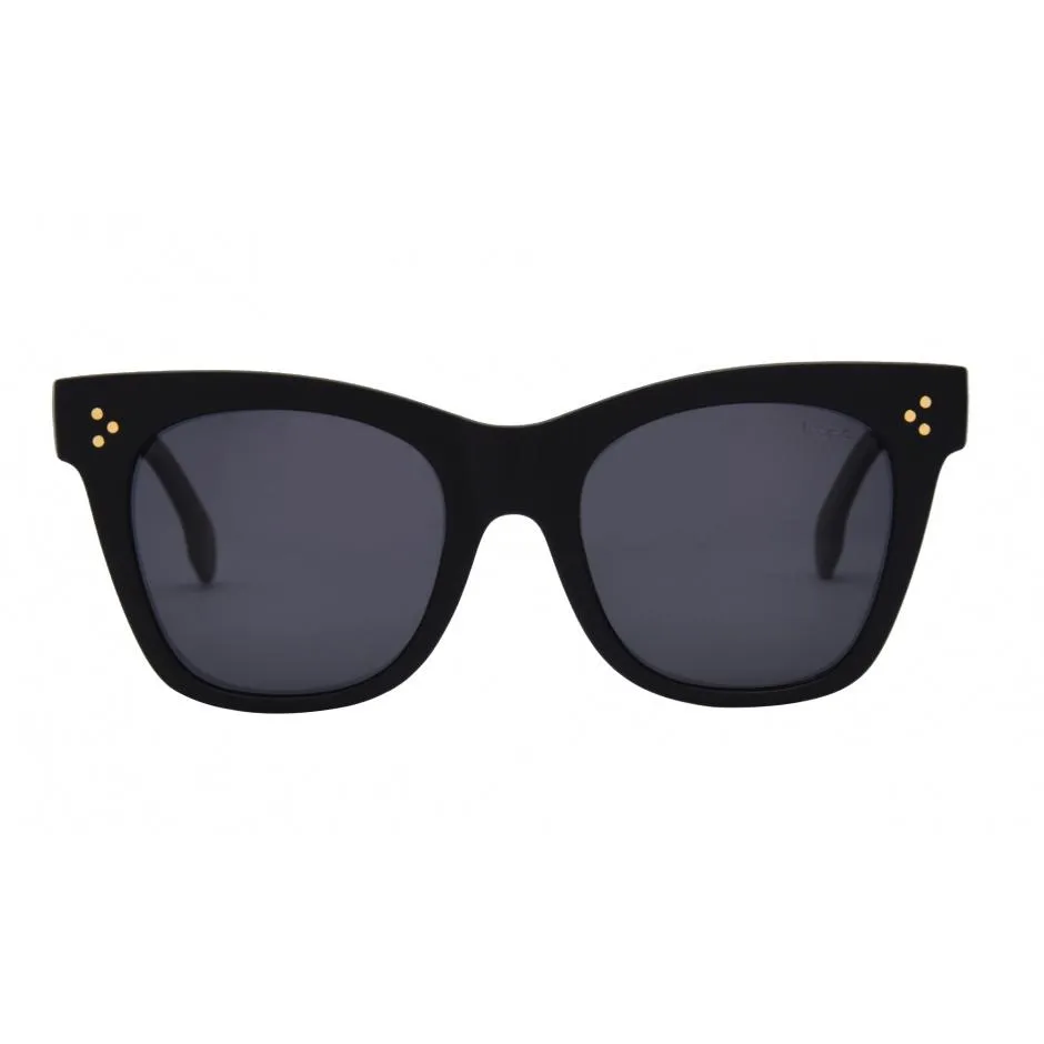 Stevie Sunglasses | Matt Black/Smoke Polarized sold by Belletique