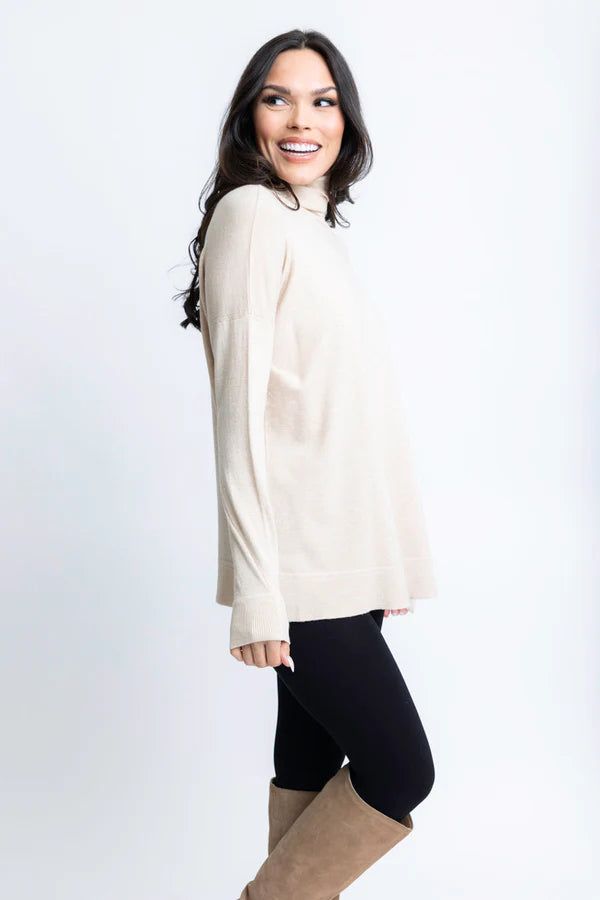 Oatmeal Turtleneck Sweater sold by Belletique product image thumbnail 5