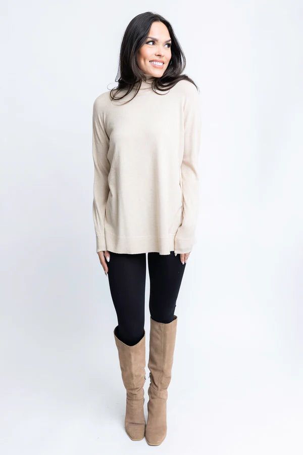 Oatmeal Turtleneck Sweater sold by Belletique product image thumbnail 4