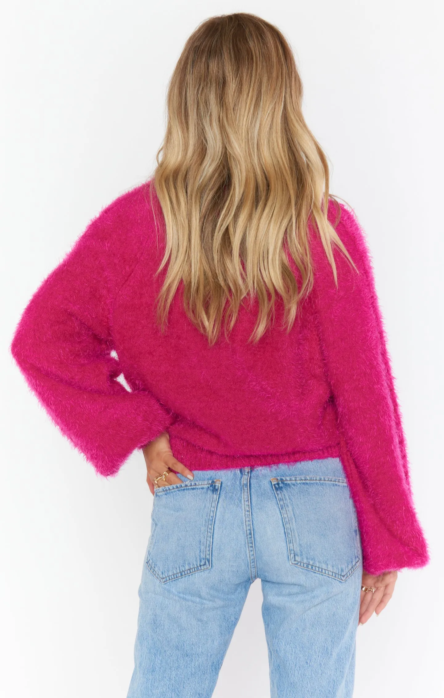 Vienna Sweater | Hot Pink sold by Belletique product image thumbnail 3