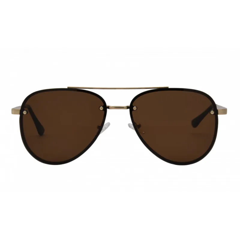 River Sunglasses | Gold/Brown sold by Belletique