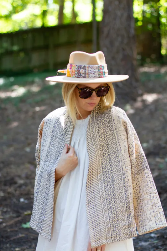 Indian Kantha Jacket | Sand sold by Belletique