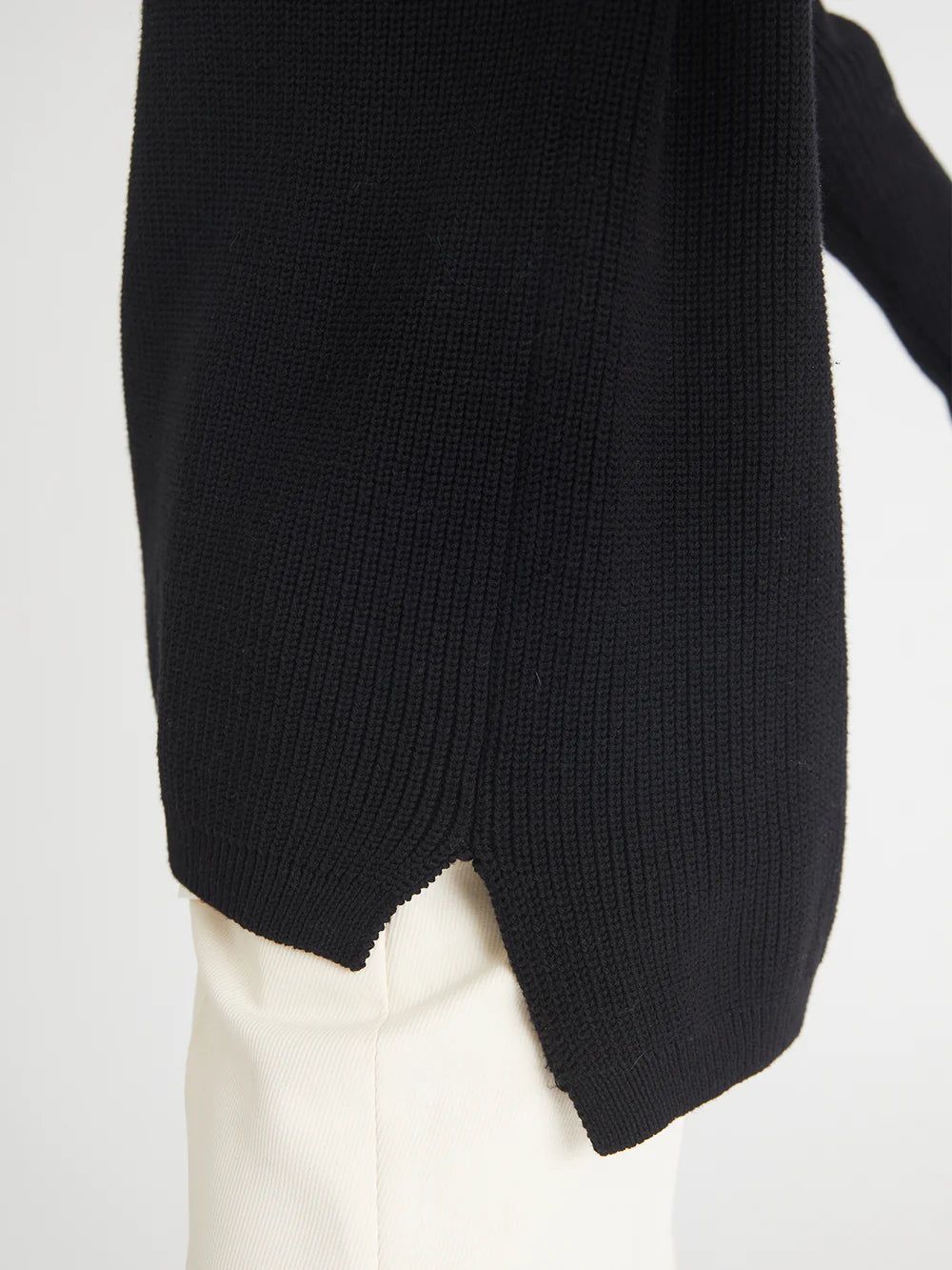Emma Crewneck Shaker Stitch Sweater | Black sold by Belletique product image thumbnail 3