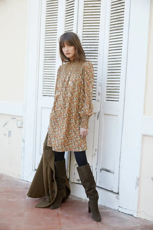 Everyday Smocked Print Dress sold by Belletique