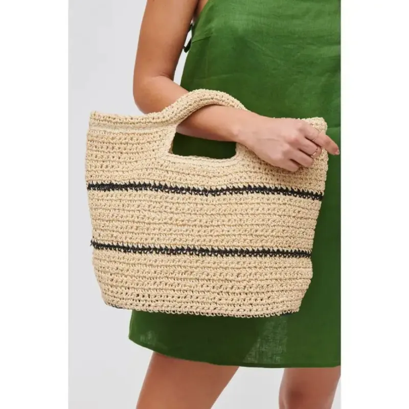Cassius Tote | Natural/Black sold by Belletique