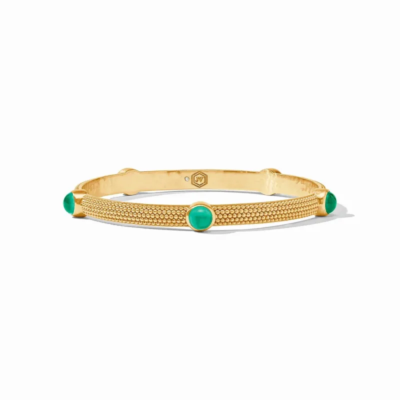 Cabochon Bangle | Iridescent Emerald Green Medium sold by Belletique
