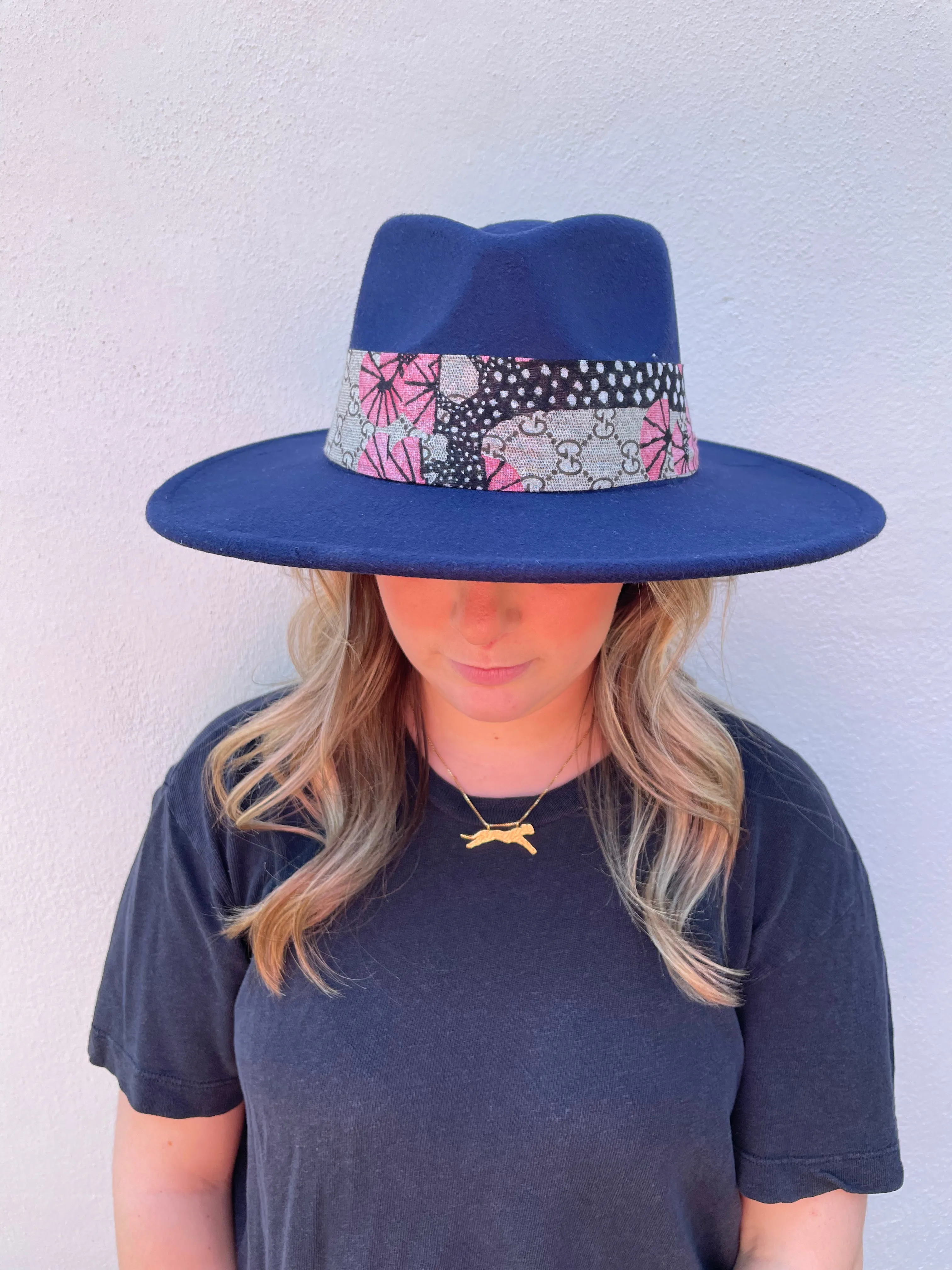 Vintage Gucci Scarf Hat | Navy sold by Belletique