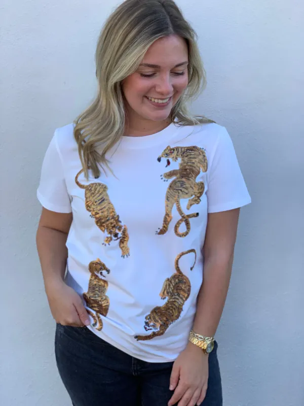 Crawling Tigers Tee | White sold by Belletique