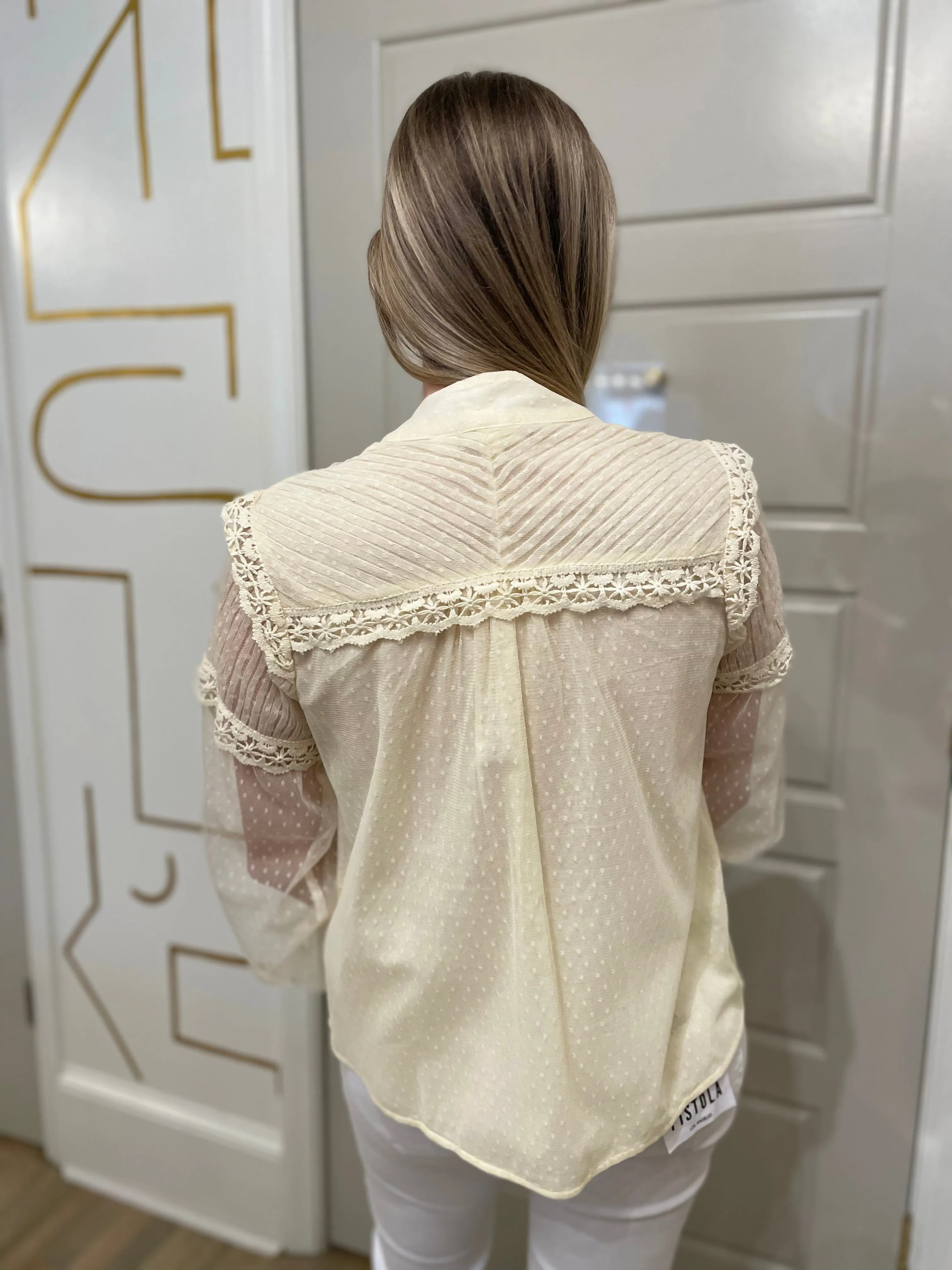 Harper Shirt | Ecru sold by Belletique product image thumbnail 3