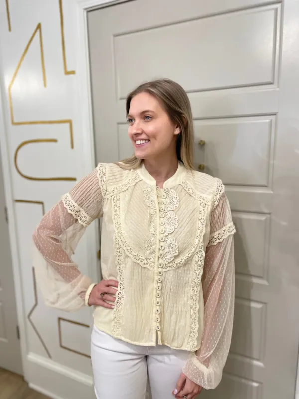 Harper Shirt | Ecru sold by Belletique