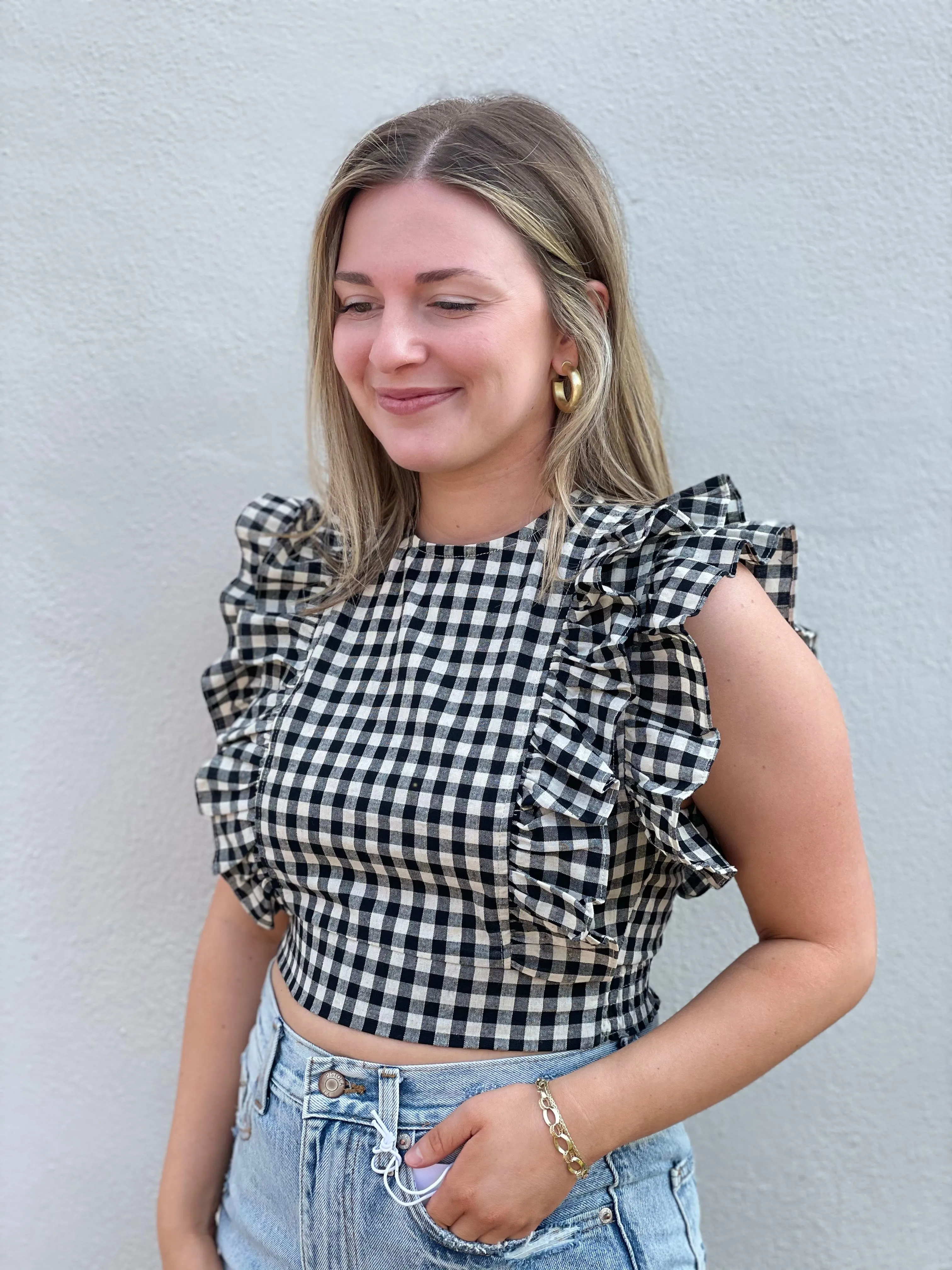 Gingham Tank Top sold by Belletique product image thumbnail 3