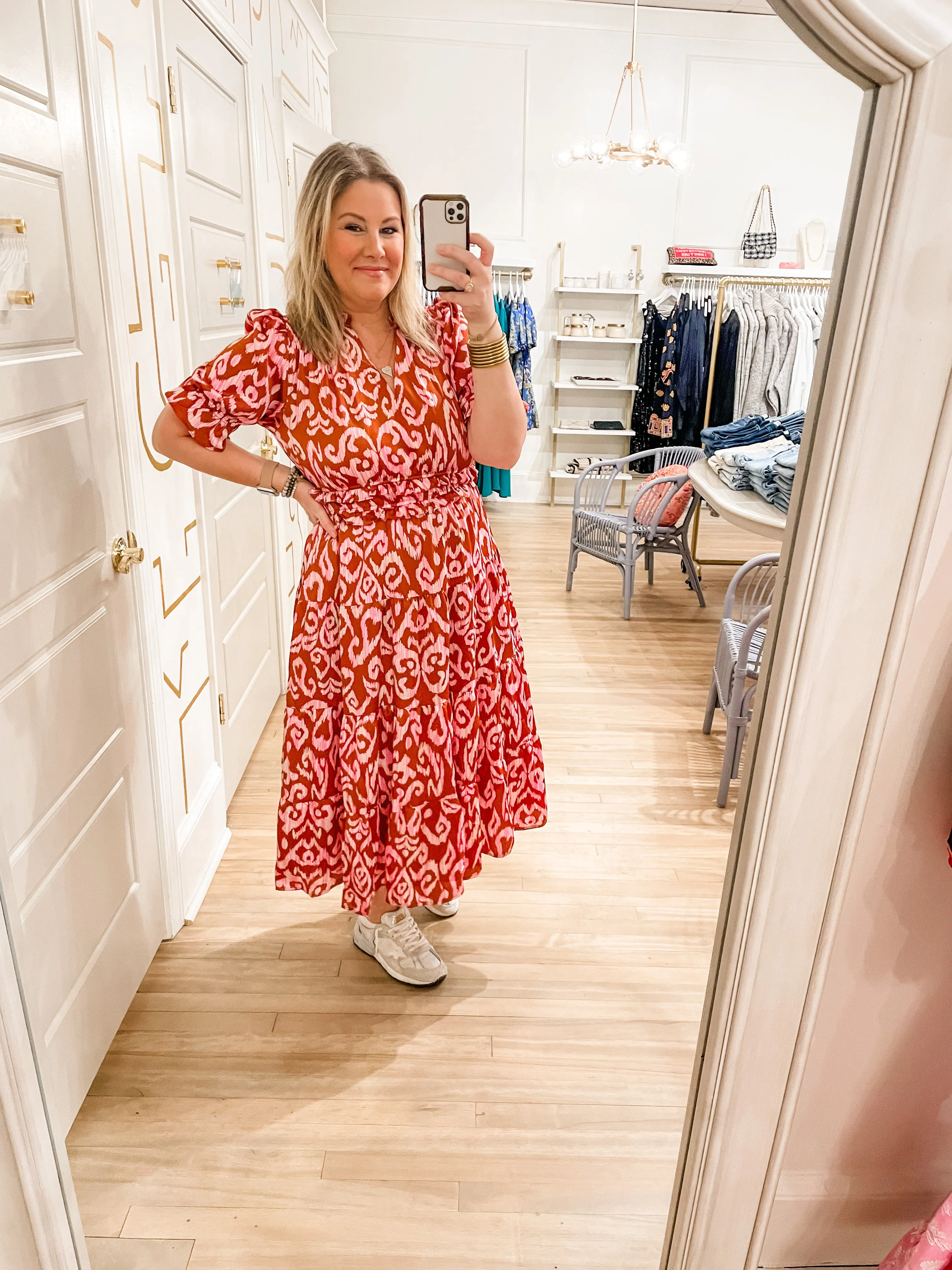 Ikat Tiered Dress | Rose + Rust sold by Belletique