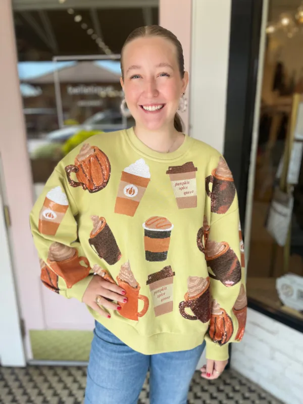 Pumpkin Spice Queen Sweatshirt | Pale Mint Green sold by Belletique