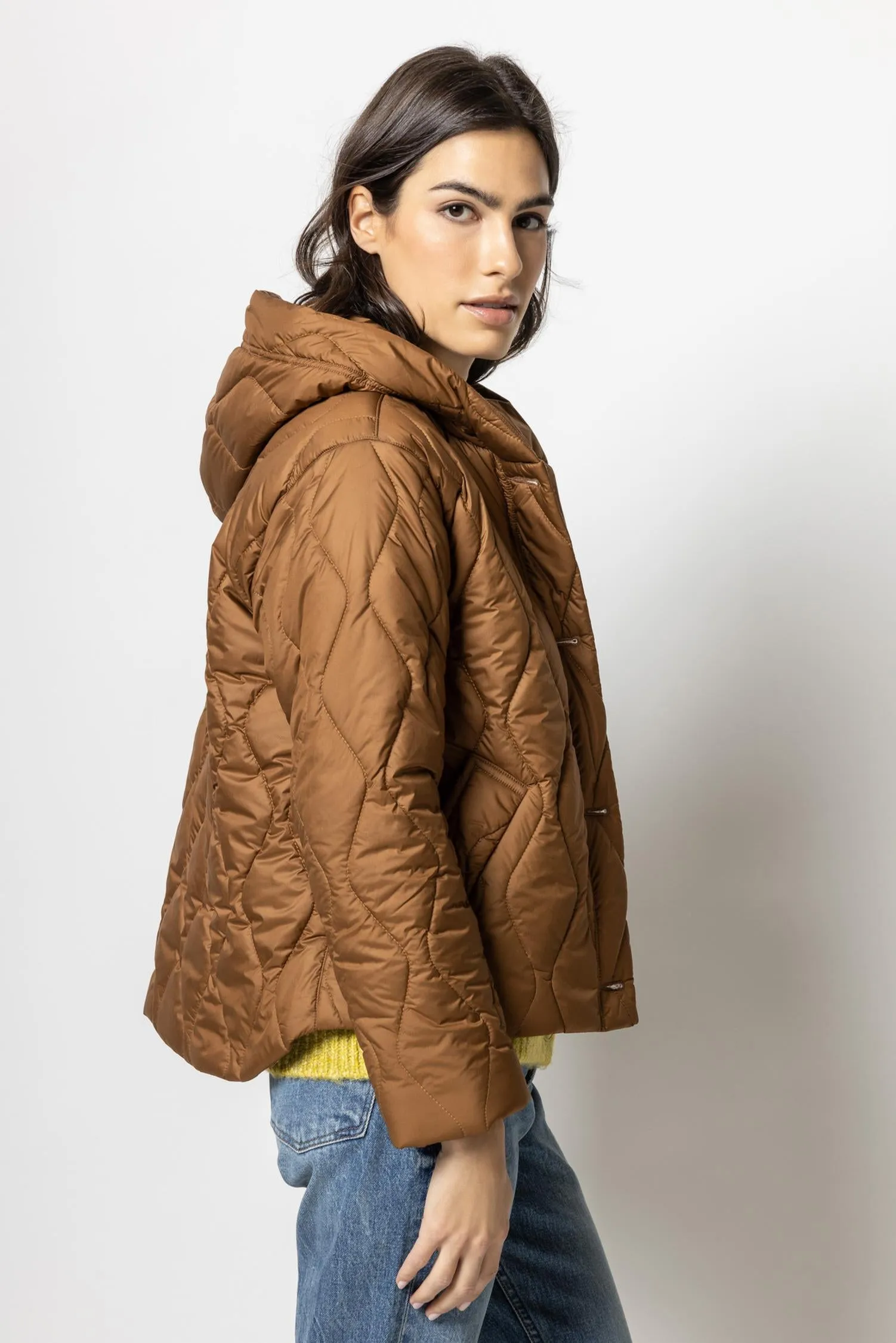 Hooded Snap Front Jacket | Hazelnut sold by Belletique product image thumbnail 4