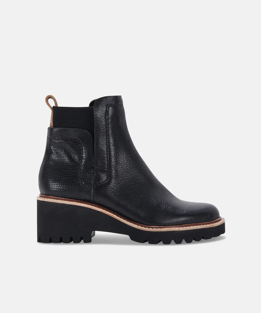 Huey H2O Boots | Black Leather sold by Belletique