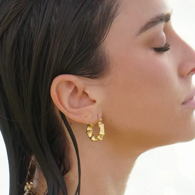 Waverly Bamboo Hoop Earring sold by Belletique product image thumbnail 2